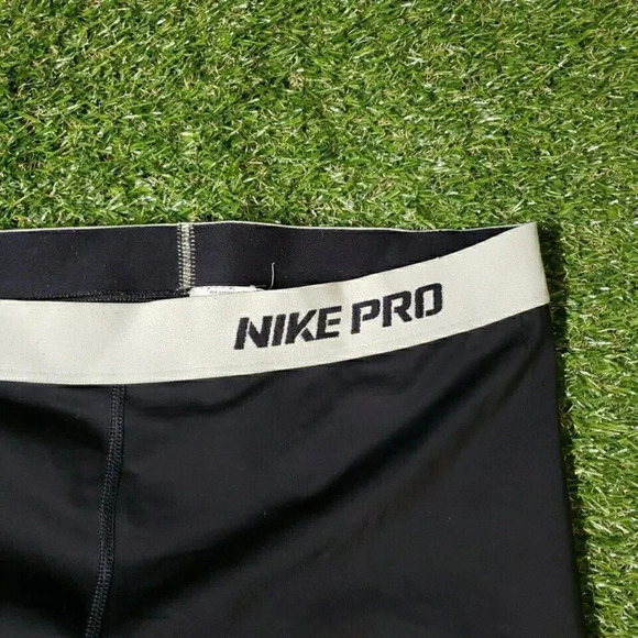 Nike Pro Women's Size M Leggings Capri Pants Black Nylon Pull On - Picture 4 of 9